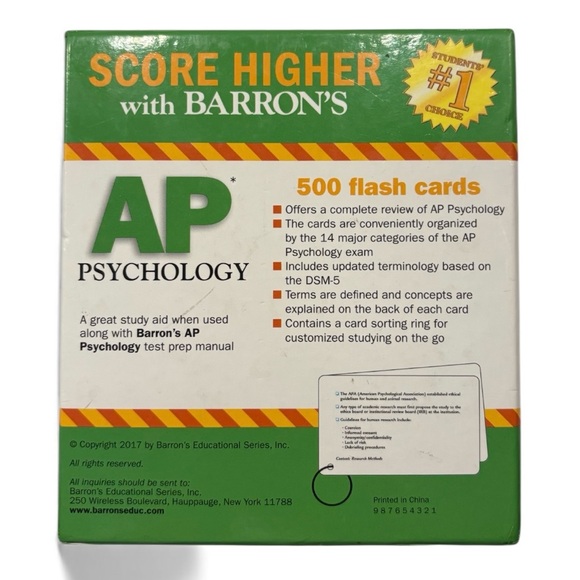 Barron's AP Psychology Flash Cards - Picture 3 of 3